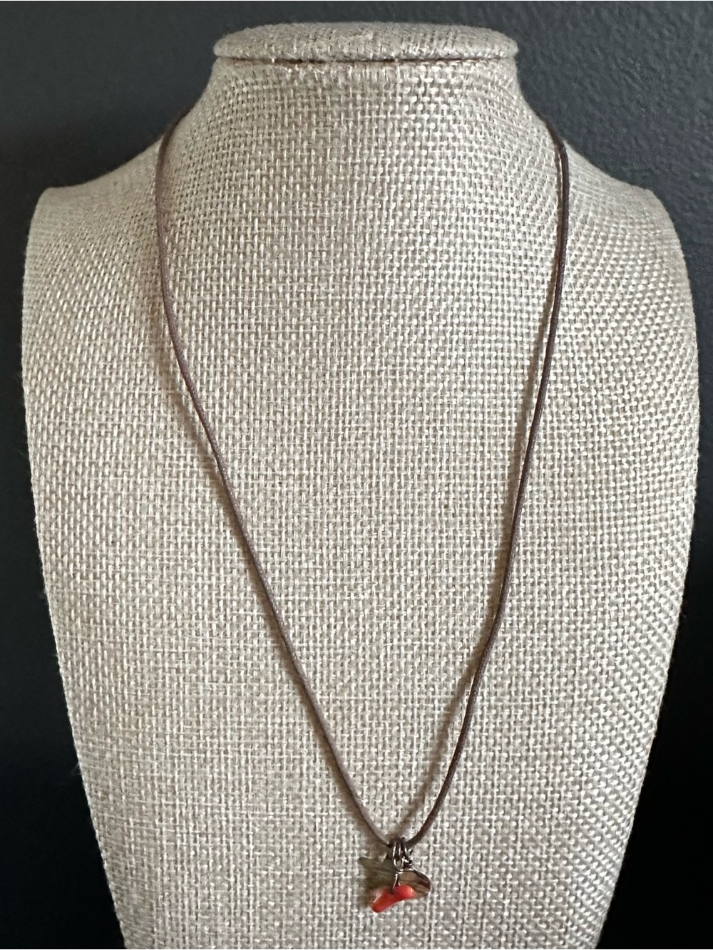 Women's necklace brown with orange gold star charms